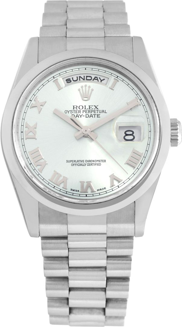 Pre-owned Rolex Day-Date 118206 Platinum 36mm auto watch | Gray & Sons