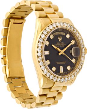 Rolex Day-Date 118238 18k Yellow Gold Black dial 36mm Automatic watch