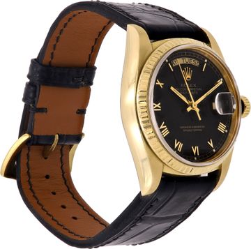 Rolex Day-Date 18038 18k Yellow Gold Black dial 36mm Automatic watch