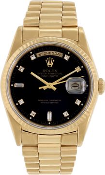 Rolex Day-Date 18238 18k Yellow Gold Black dial 36mm Automatic watch