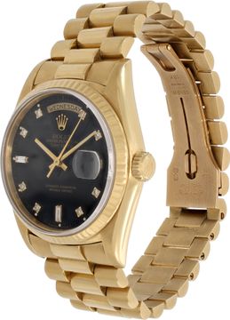 Rolex Day-Date 18238 18k Yellow Gold Black dial 36mm Automatic watch