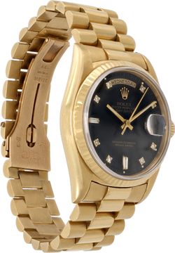 Rolex Day-Date 18238 18k Yellow Gold Black dial 36mm Automatic watch