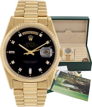 Rolex Day-Date 18238 18k Yellow Gold Black dial 36mm Automatic watch Rolex Day-Date 36mm 18238