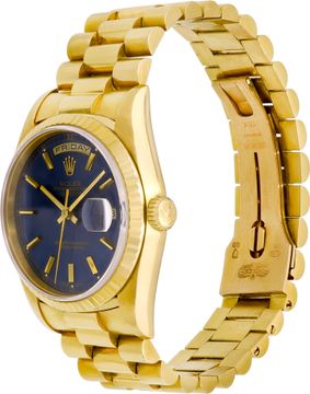 Rolex Day-Date 18k yellow gold blue dial ref-18238