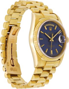 Rolex Day-Date 18k yellow gold blue dial ref-18238
