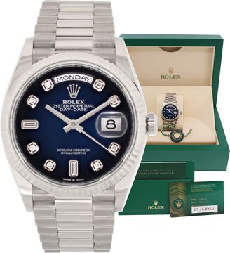 Rolex Day-Date "Blue ombree/vignette diamond dial" 36mm 128239