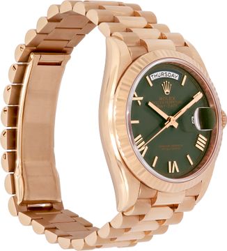 Rolex Day-Date 128235 18k everose 36mm auto watch
