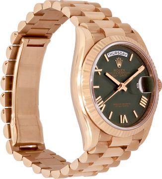 Rolex Day-Date 128235 18k everose 36mm auto watch