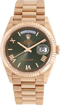 Rolex Day-Date 128235 18k everose 36mm auto watch