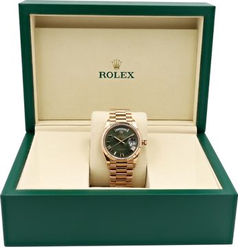 Rolex Day-Date 128235 18k everose 36mm auto watch
