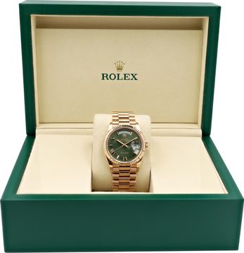 Rolex Day-Date 128235 18k everose 36mm auto watch