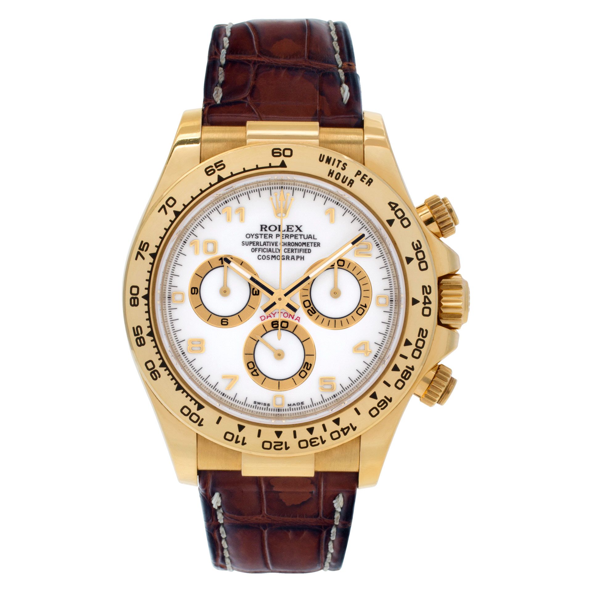 Used Rolex Daytona 116518 18k Yellow Gold White dial 40mm
