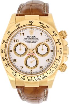 Rolex Daytona in 18k yellow gold on a brown alligator strap Rolex Daytona 40mm 116518 Mens Watch Collection
