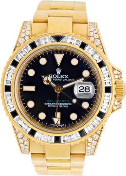 Rolex GMT-Master II 116758SANR 18k Yellow Gold Black dial 40mm Automatic watch