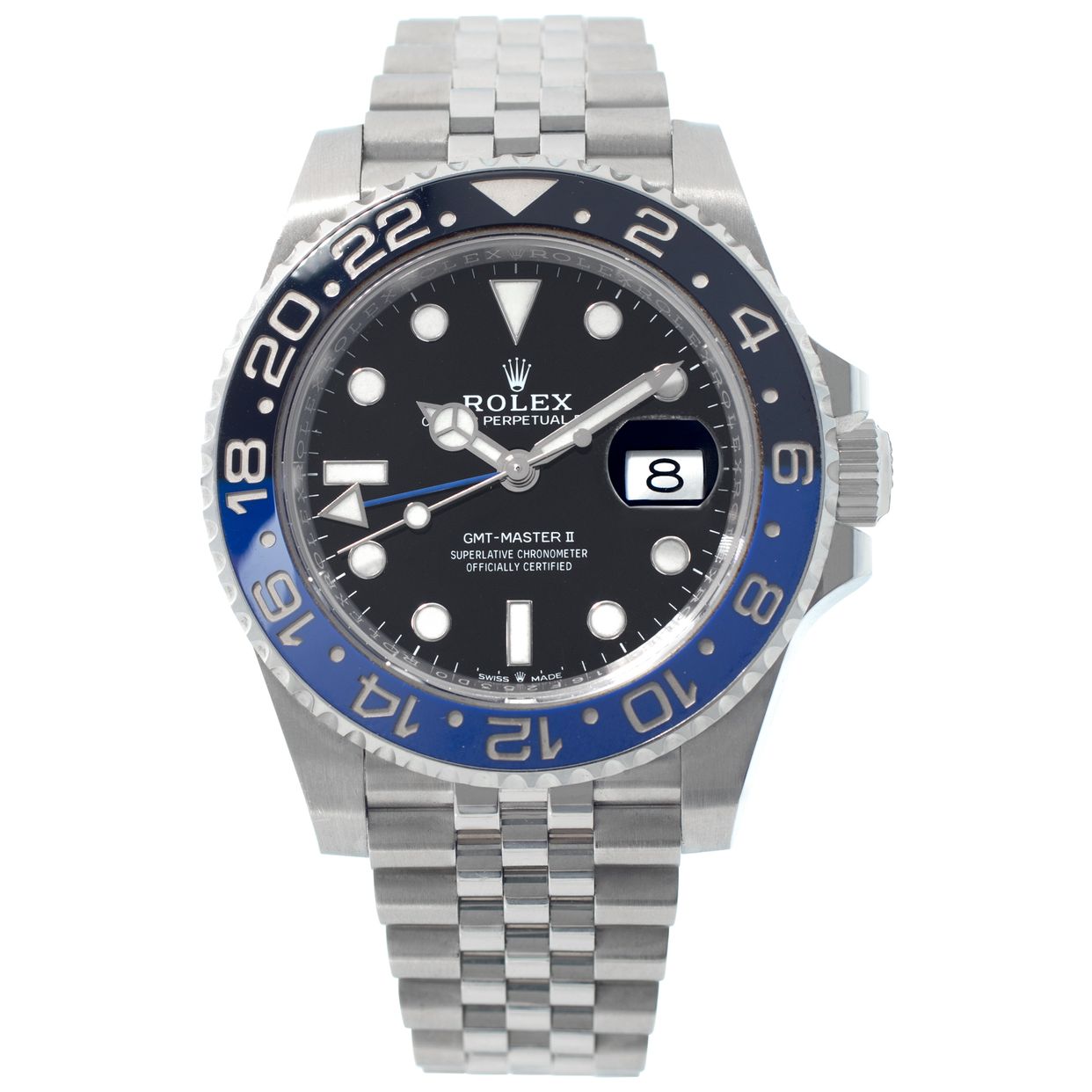 Pre-owned Rolex GMT-Master II 126710blnr stainless steel 40m