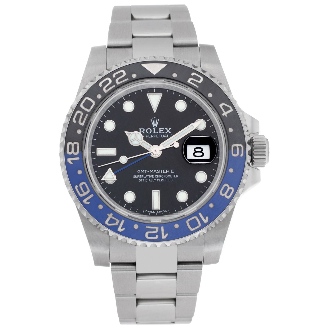 Preowned Rolex GMT Master II Batman 116710 W525318 Gray Sons