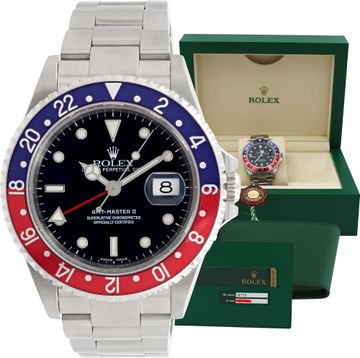 Rolex GMT-Master II "Pepsi" 16710 Stainless Steel Black dial 40mm Autom Rolex GMT-Master II "Pepsi" 40mm 16710 Mens Watch Collection