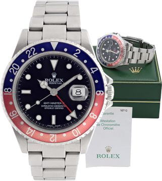 Rolex Pepsi in stainless steel ref-16710 Rolex GMT-Master II "Pepsi" 40mm 16710 Mens Watch Collection