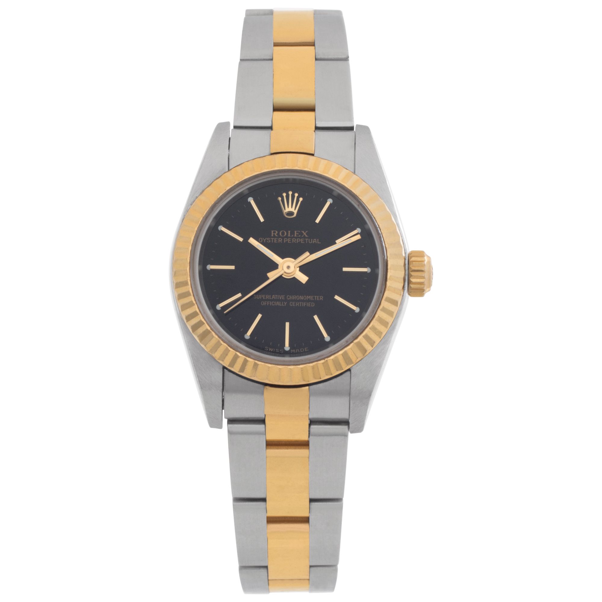 Pre-owned Rolex Oyster Perpetual 76193 Stainless Steel Black