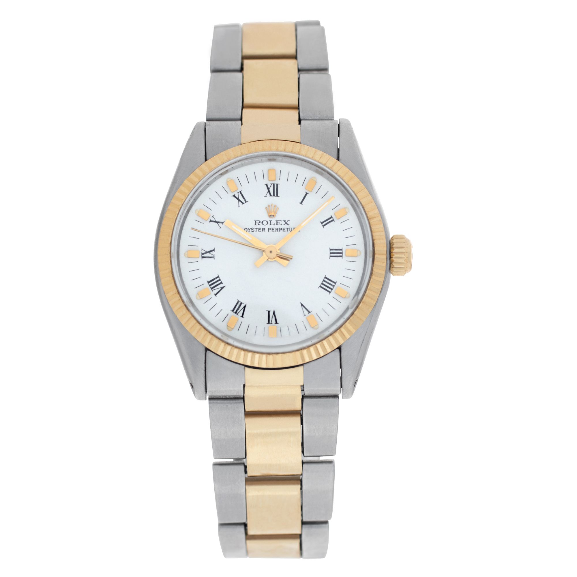 Used Rolex Oyster Perpetual 6751 14k & Stainless Steel White display picture 3