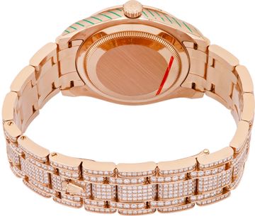 Rolex Datejust Pearlmaster in 18k rose gold factory diamonds
