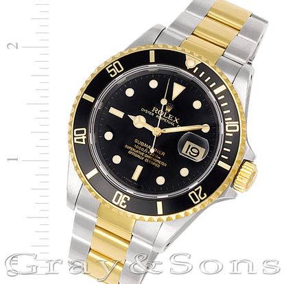 ROLEX SUBMARINER 16613 2コマ Mens Rolex Two-Tone Submariner Watch 16613 Silver Factory