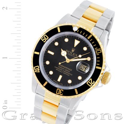 ROLEX SUBMARINER 16613 2コマ Rolex Submariner 16613 Black Dial Two-Tone Oyster Men's