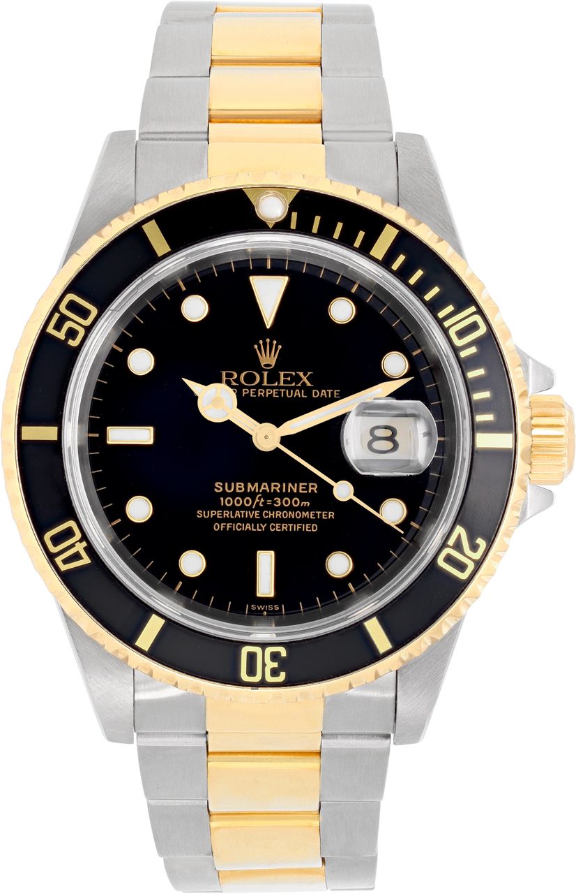 ROLEX SUBMARINER 16613 2コマ Mens Rolex Two-Tone 18K/SS Submariner Watch Blue Dial 16613