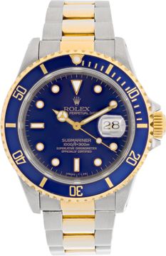 Rolex Submairner 2-tone "Bluesy" Ref-16613 Rolex Submariner 40mm 16613 Mens Watch Collection