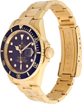 Rolex Submariner 16618 18k Yellow Gold Blue dial 40mm Automatic watch