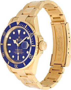 Rolex Submariner 16618 18k Yellow Gold Blue dial 40mm Automatic watch