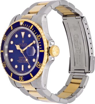 Rolex Submariner 16800 Stainless Steel customized to 18k & Steel. Blue dial.