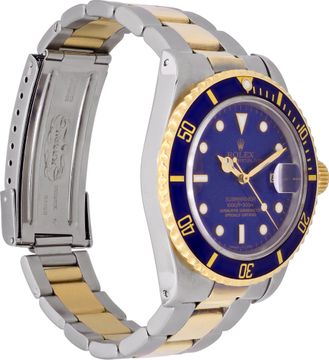 Rolex Submariner 16800 Stainless Steel customized to 18k & Steel. Blue dial.