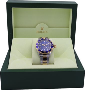 Rolex Submariner 16800 Stainless Steel customized to 18k & Steel. Blue dial.