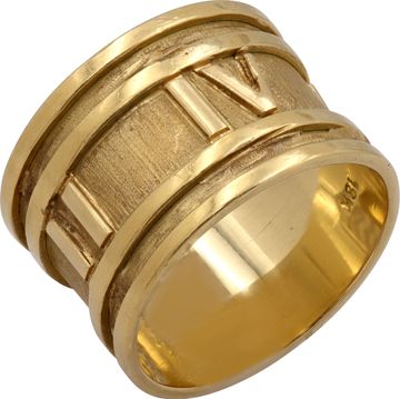 Roman Numeral Band Ring in 18k yellow gold