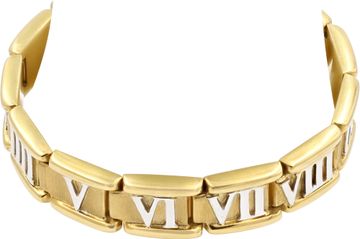 Roman Numeral Bracelet in 18k Yellow and White Gold