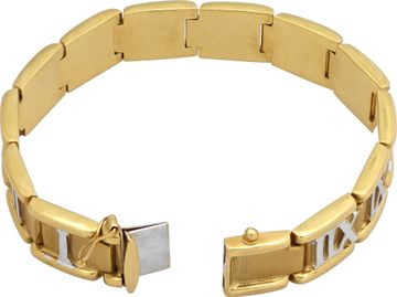 Roman Numeral Bracelet in 18k Yellow and White Gold