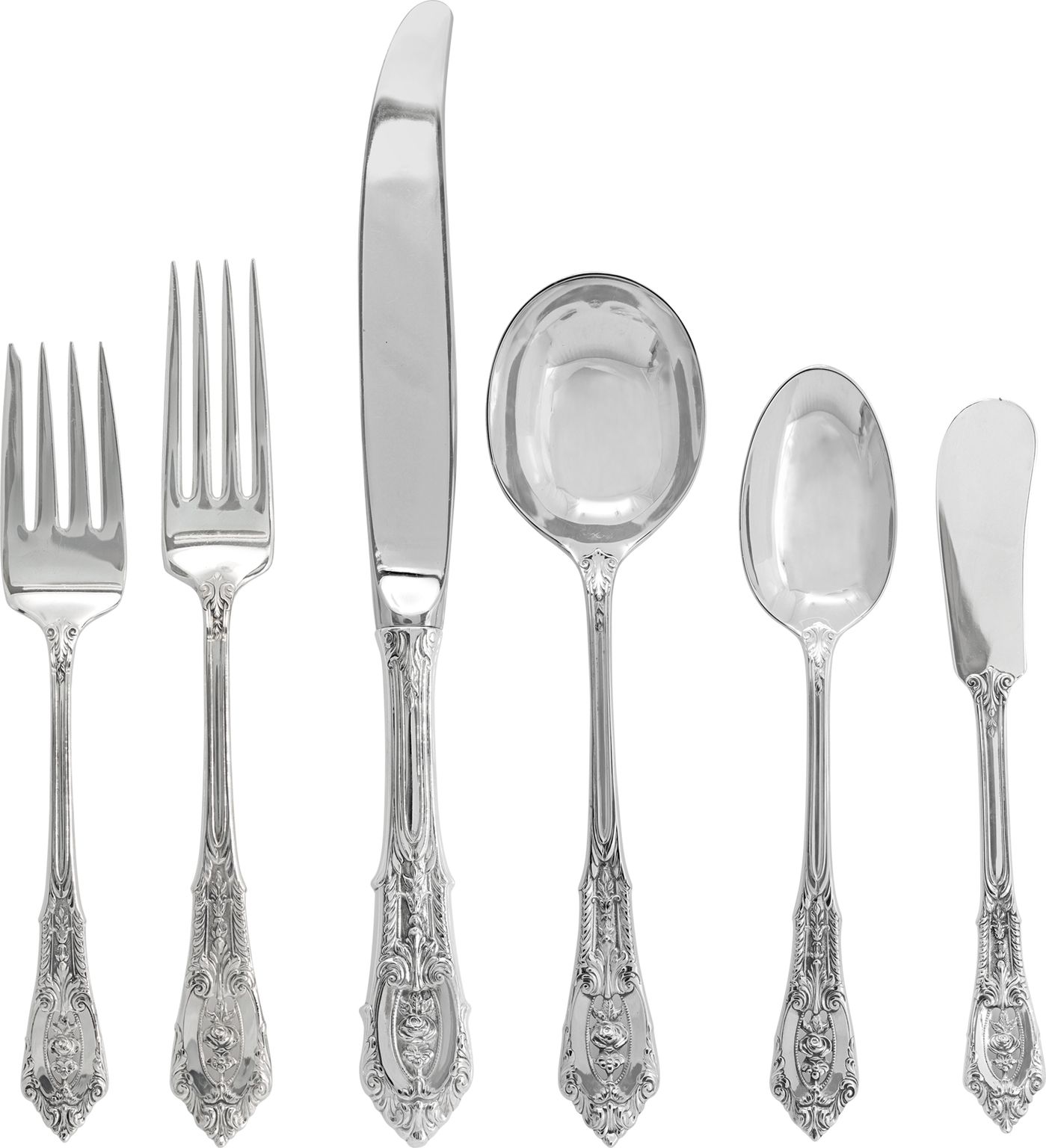ROSE POINT sterling silver set- 105 pieces total - 6 x 12 &