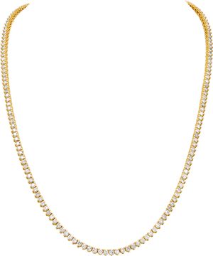 Round brillliant cut diamond riviere  necklace (approx. 8.00 carats), in 14k yellow gold. 18 inches Necklace Collection