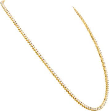 Riviere diamonds necklace approx. 8.00 carats 14K gold, 18 inches.