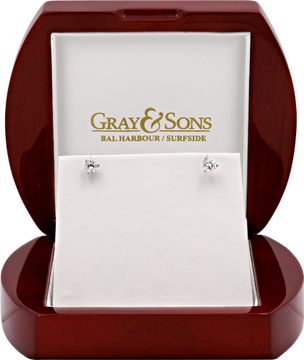 Round Diamond Studs in 18k white gold totaling 1.14 carats