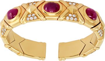 Ruby and Diamond bracelet in 18k yellow gold