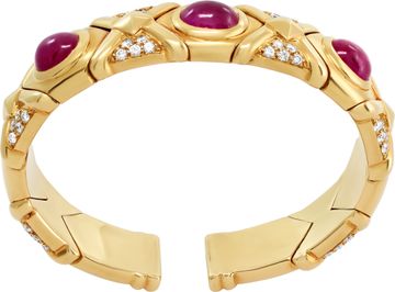 Ruby and Diamond bracelet in 18k yellow gold