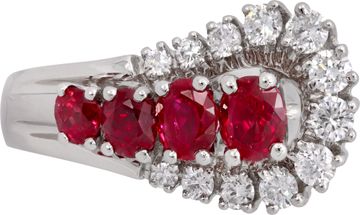 Ruby and Diamond Ring 18k white gold