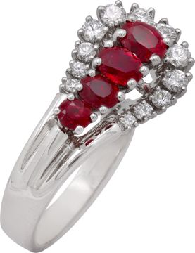 Ruby and Diamond Ring 18k white gold