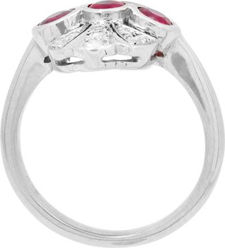Ruby & diamond ring in 18k white gold