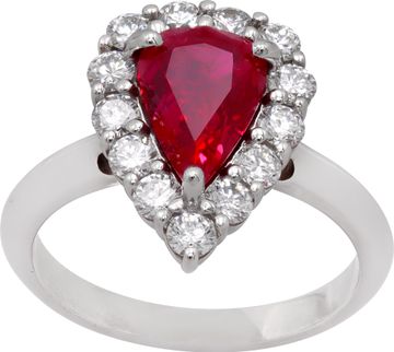 Ruby and Diamond ring in platinum