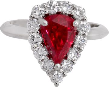 Ruby and Diamond ring in platinum