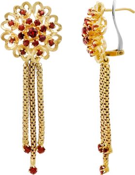Ruby drop earrings in 18k yellow gold