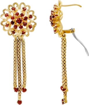 Ruby drop earrings in 18k yellow gold